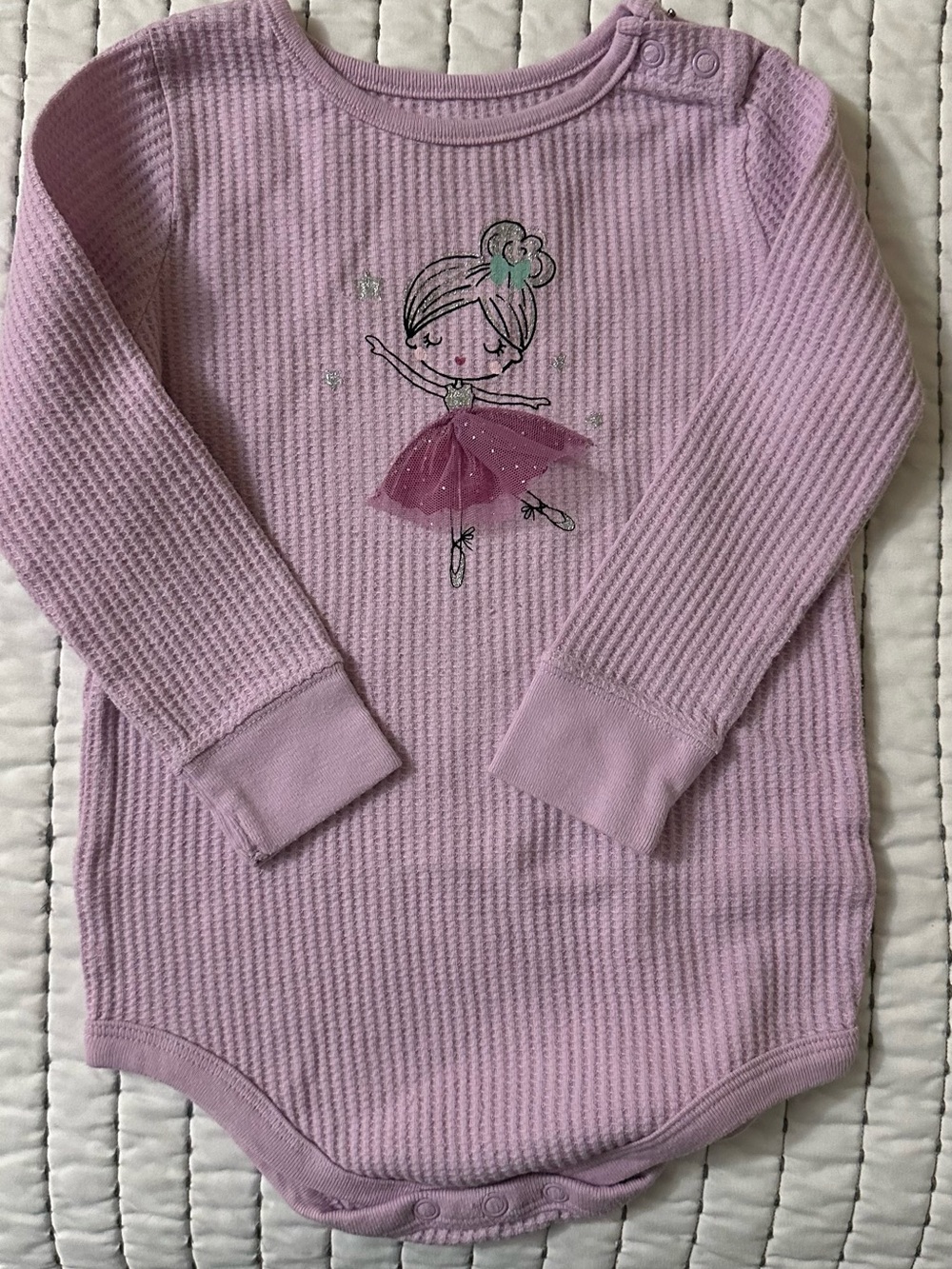 Lilac Ballet Ballerina Long-Sleeve One-Piece Bodysuit